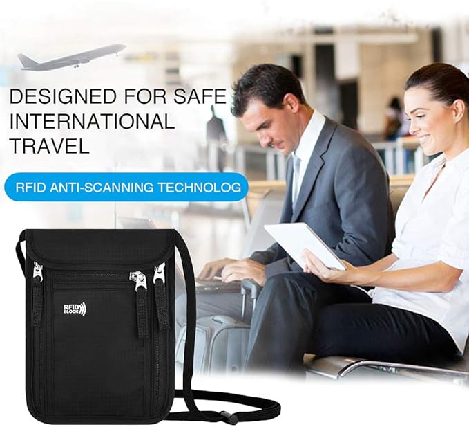 Travel Pouch Neck Wallet Family Passport Holder Organizer Case - Image 7