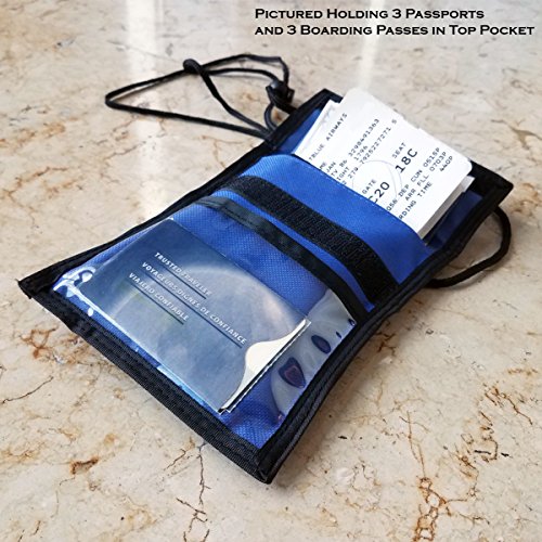 Bulk 20 Pack Ultimate Passport or Trade Show Travel Wallet with THREE Pockets (Assorted Colors (Black / Royal Blue) / 20 Pack)