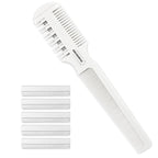 Hair Cutter Comb, Shaper Razor Comb, Split Ends Trimmer Styler, Double Edge Razor Blades for Thinning, Cutting and Styling, Extra 5 Blades Included