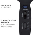 Hot Tools Pro Artist Turbo Styling Hair Dryer | Lightweight and Quiet, Silver/Black, 1 Count (Pack of 1)