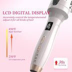 K&K Thermal Brush Heated Round Brush - Blowout Look Volumizer with 1.5 inch Heated Round for Hair Styler Tool Hair Straightener and Curler 2 in 1 Dual Voltage Temperture Contronal (Silver, 1.5 Inch)