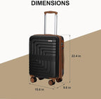 Romswi Expandable 22" Carry On Luggage, Hardshell Suitcase - Image 8