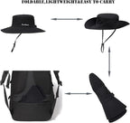 Womens Summer Sun Hat Beach Hat Wide Brim Outdoor UV Protection Hat Foldable - Image 4