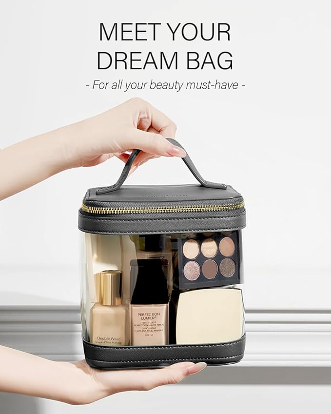 ROWNYEON Clear Makeup Case Toiletry Bag Multipurpose Travel Makeup Train Case - Image 2
