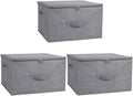 ANMINY 3PCS Storage Bins with Zipper Lids 51.9 Qt Lidded Fabric Storage Boxes by ANMINY