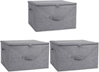ANMINY 3PCS Storage Bins with Zipper Lids 36 Qt Lidded Fabric Storage Boxes by ANMINY