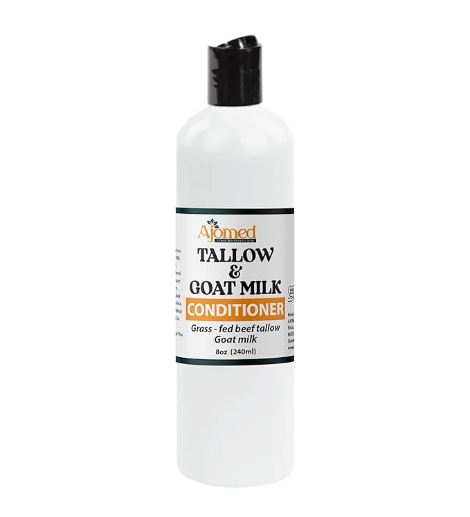 Beef Tallow & Goat Milk Shampoo and Conditioner Set - Handmade Hair Care for Thinning Relief, Sea Moss Shampoo and Conditioner, Thickening Formula for Hair Regrowth (Shampoo & Conditioner 8 Oz)