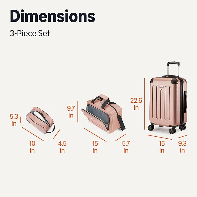 Amazon Basics 3-Piece Luggage Set, Including Carry-On Luggage, and 10" Compact - Image 6