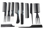 Magic 10 Piece Professional Styling Comb Set, Black