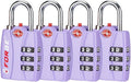 Forge Luggage Locks TSA Approved 4 Pack Purple, Small Combination Lock by Forge