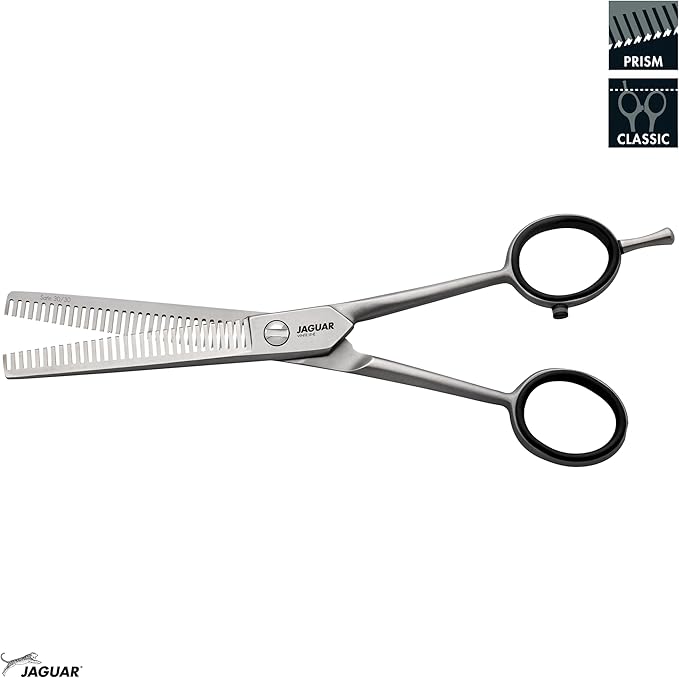 Jaguar Satin 30/30 Thinning and Texturizing Scissors, Right Handed Haircutting Shears, 6.0 Inch