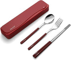DEVICO Travel Utensils With Case, 18/8 Stainless Steel Camping Utensils by DEVICO