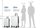 KYME Suitcase Hardshell With Double Spinner Wheels, PC+ABS TSA Lock Travel - Image 7