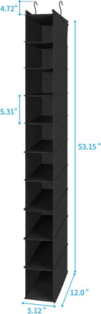 MAX Houser 10-Shelf Hanging Shoe Shelf Organizer, Hanging Shoe Storage - Image 3