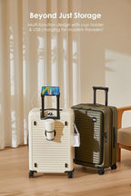 HotWay 24 Inch Expandable Front Opening Checked Luggage - Image 5