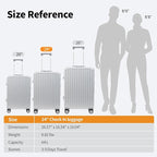 24 Inch Luggage With Spinner Wheels, Aluminum Frame Zipperless Suitcase - Image 3