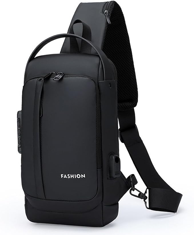Sling Bag for Men Anti-theft USB Crossbody Shoulder Backpack Purse Waterproof by ISDULA