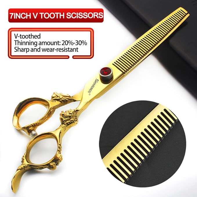 Hair Scissors 6/7/8/9-inch 440C High Hardness For Hairdressers Haircuts Cuttinging Scissors Professional Haircut (7 inch-2pc)