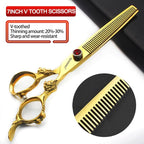 Professional Hair Clipper Set - 6/7/7.5/8/9-inch Stainless Steel Sharp Blades for Hairdressers (7 inch-2pc-A)