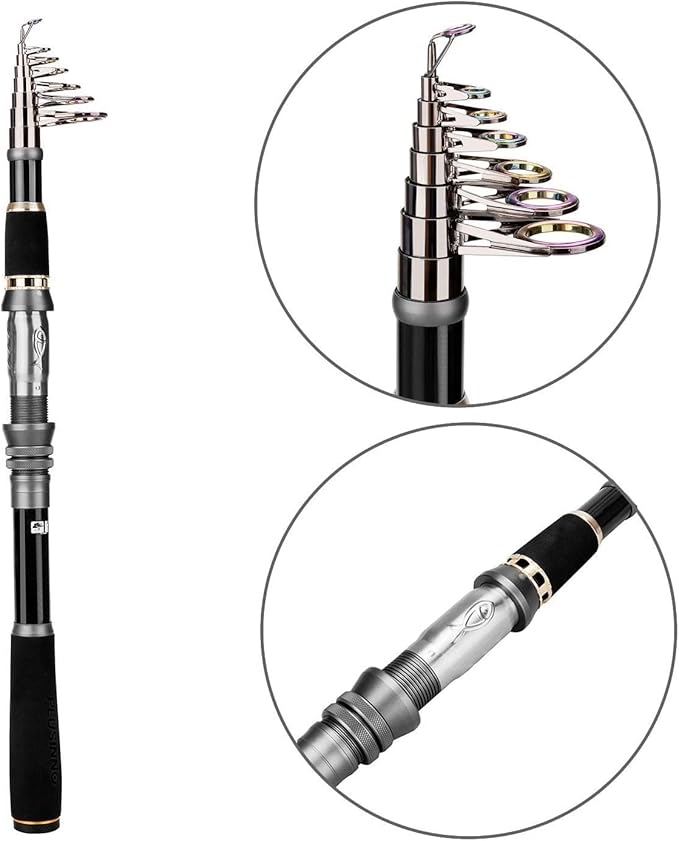 PLUSINNO Fishing Rod, Telescopic Fishing Rod and Reel Combo, Collapsible Travel - Image 2