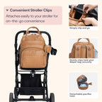 BabbleRoo Leather Diaper Bag Backpack - Image 7