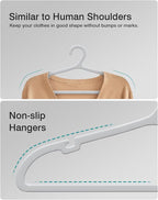 50 Pack Clothes Hangers, Non Slip Plastic Coat Hangers, Space Saving Hangers - Image 4