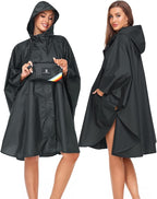 SaphiRose Unisex Rain Poncho Hooded Waterproof Raincoat - Image 2