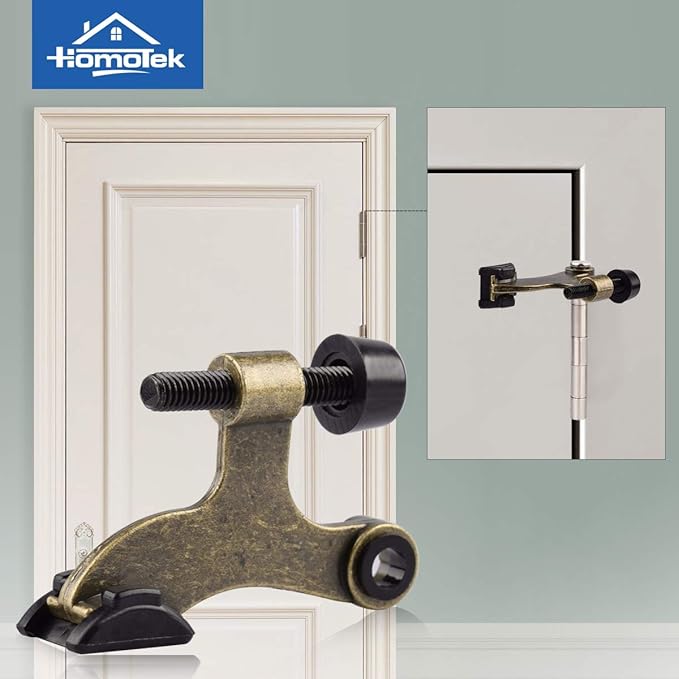 HOMOTEK 8 Pack Hinge Pin Antique Brass Door Stopper, Adjustable Deluxe Heavy - Image 5