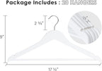 StorageWorks White Wooden Hangers, 20 Pack Wood Hanger - Image 2