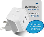 Ceptics European Travel Plug Adapter Europe Power Adaptor Charger Dual Input - Image 5
