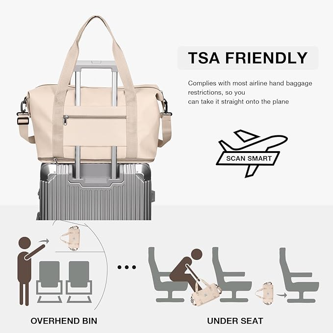 Travel Duffel Bag, Sports Tote Gym Bag, Shoulder Weekender Overnight Bag - Image 4