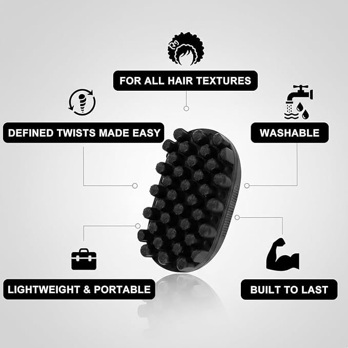 Twist King Hair Sponge Alternative, Rubber Curling Brush for Afro Hair, Washable Twist Styling Tool for Curly, Rubber Sponge for Men and Women, Barber Styling Tool