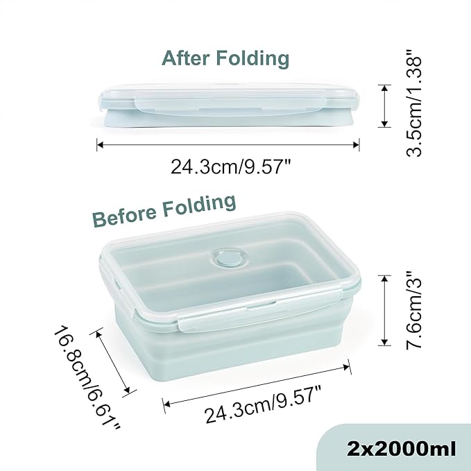 Extra Large Collapsible Silicone Food Storage Containers - Image 3
