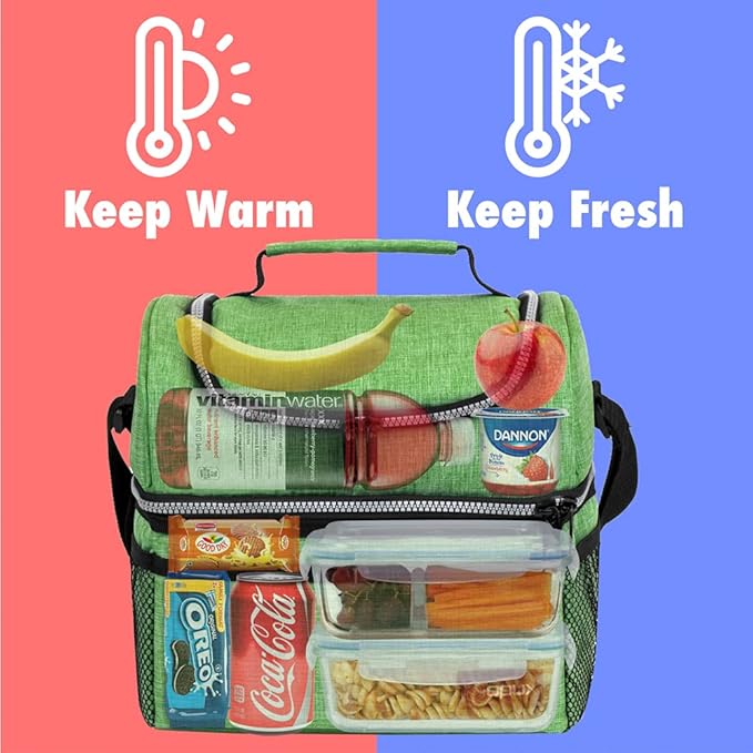 OPUX Lunch Box For Men Women, Insulated Large Lunch Bag Adult Work, Double - Image 2