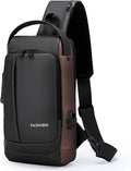 Sling Bag for Men Anti-theft USB Crossbody Shoulder Backpack Purse Waterproof by ISDULA