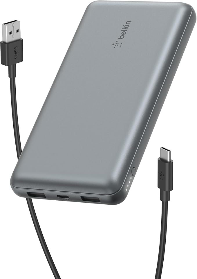 Belkin Portable Charger, USB C Power Bank 20000 mAh w/ 2 USB-A Ports, 15W w/A by Belkin
