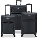 U.S. Traveler Anzio Softside Expandable Spinner Luggage, Dark Grey, 3-Piece Set by USTraveler