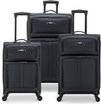 U.S. Traveler Anzio Softside Expandable Spinner Luggage, Dark Grey, 3-Piece Set by USTraveler