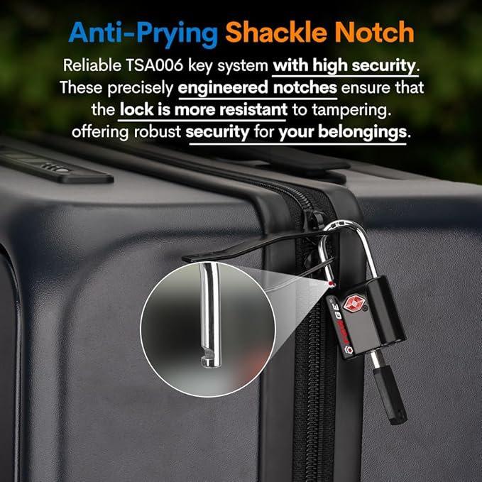 TSA Approved Luggage Locks, Ultra-Secure Dimple Key Travel Locks - Image 5