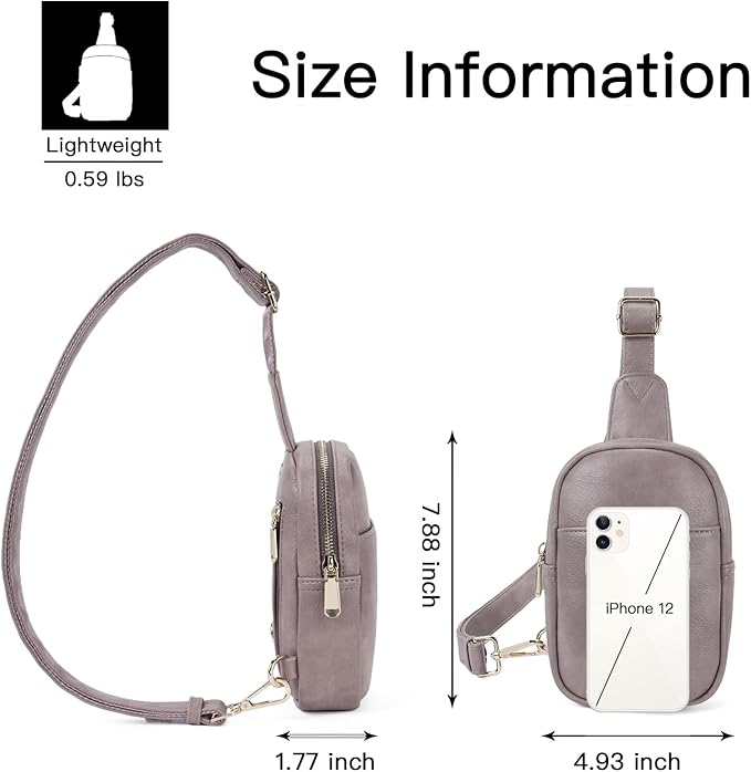 Telena Small Sling Bag for Women Leather Crossbody Fanny Packs Chest Bag for - Image 6