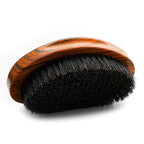 Curved Wave Brush for Men 360, Medium Hard Palm Hair Brushes with Boar Bristles for Black Hair Wavers to Creating 360 Waves (Stripes Yellow)