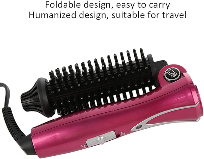 Hair Curler Brush, Folding Curling Heated Round Mini Portable Travel Anti Static Dual Ionic Ceramic Thermal Styler Hair Styling Tool Hot Air Styling Brush for Volume and Soft Curls
