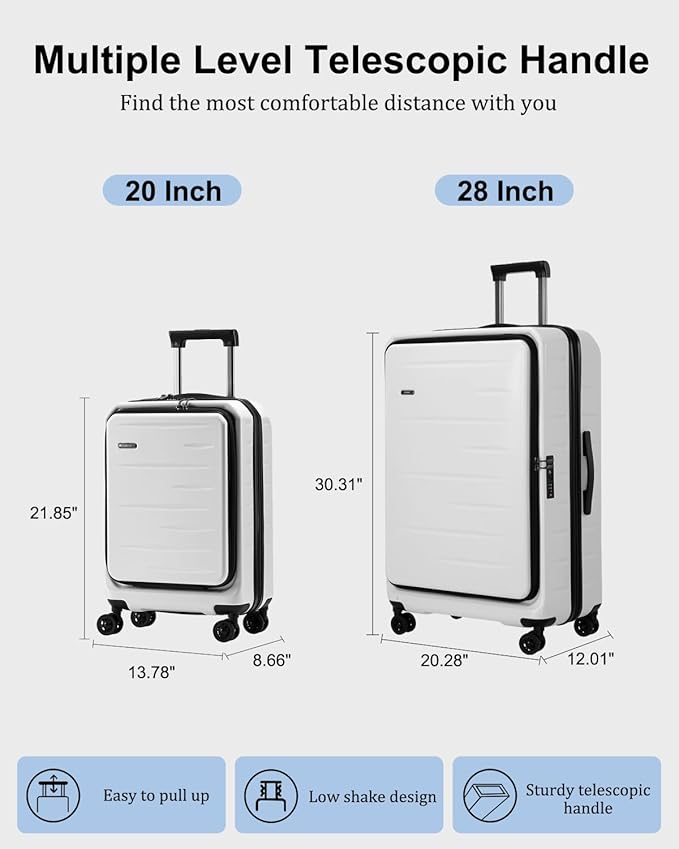 Luggage Sets 2 Pieces, 20 Inch Carry On Luggage and Expandable 28 Inch Checked - Image 8