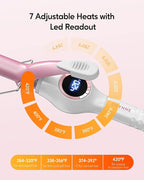 Digital Ceramic Curling Iron - 1 Inch Barrel for Bouncy Curls & Waves, Argan Oil Infused, Dual Voltage, Fast Heat Up