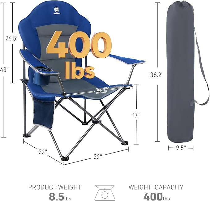 EVER ADVANCED Camping Chairs, Lawn Chairs Outdoor Sports Chairs, Folding Chair - Image 3