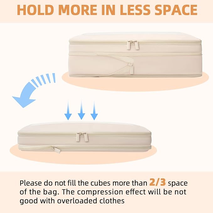 BAGAIL 4 Set/6 Set/8 Set Compression Packing Cubes Travel Accessories - Image 5
