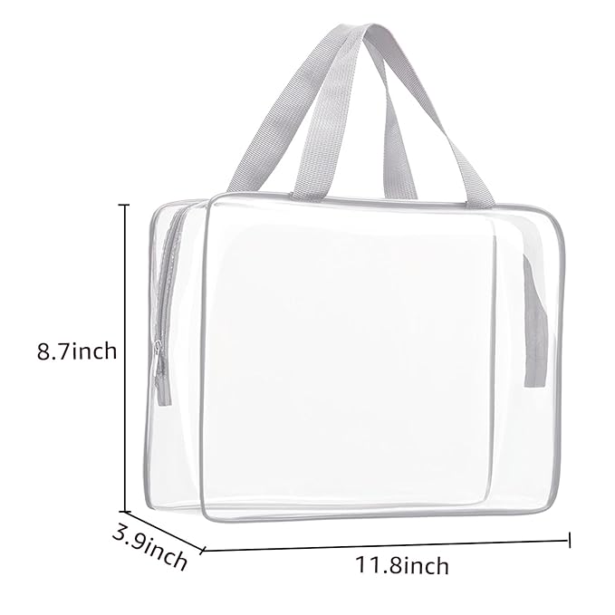 2Pcs Crystal Clear PVC Travel Toiletry Bag Kit - Image 4