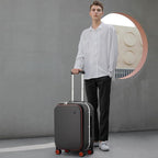 mixi Carry On Luggage, Travel Rolling Luggage Aluminum Frame PC Hardside - Image 2