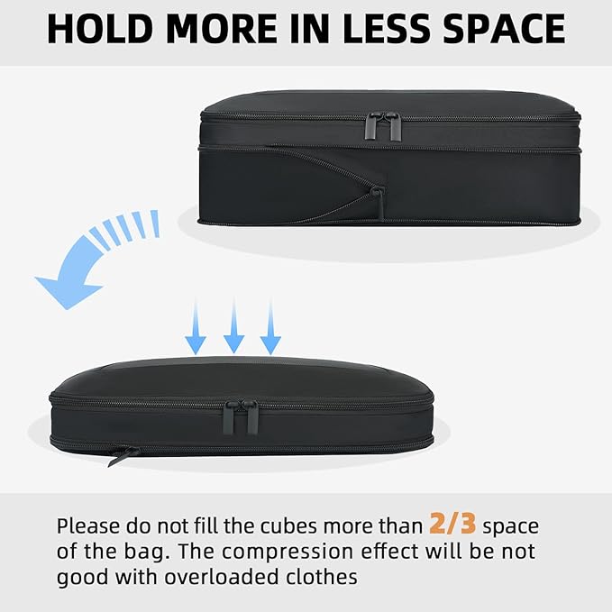 BAGAIL 4 Set/6 Set/8 Set Compression Packing Cubes Travel Accessories - Image 5