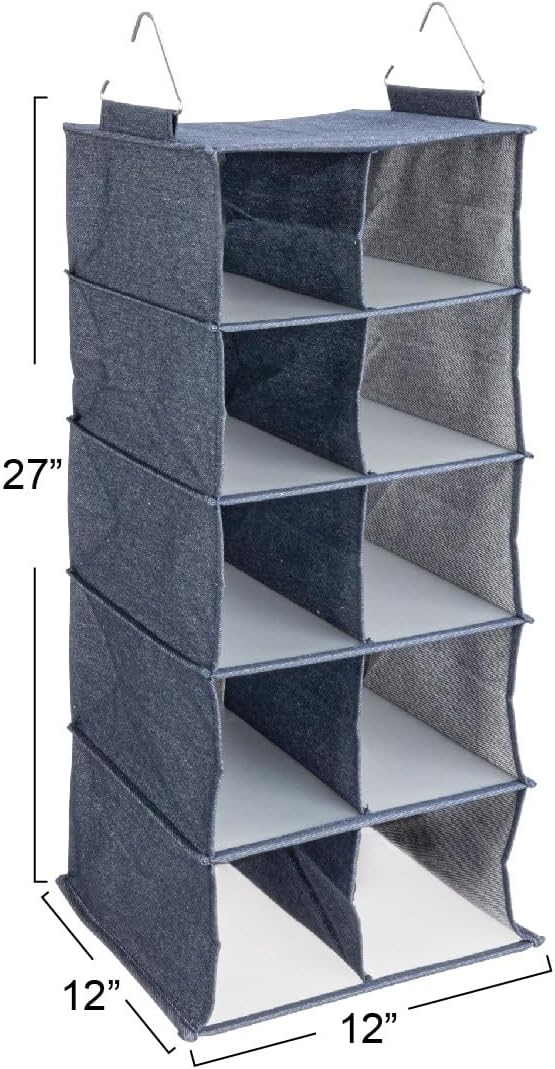 Household Essentials Hanging Cotton Blend and Plastic Closet Shoe Organizer - Image 6